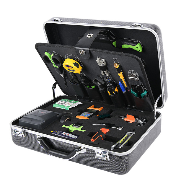 APT FTTH Fiber Optic Tool Box  Optical Fiber Cleaver VFL Fiber Kit Tool Box