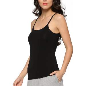Camisole en bambou pour femme, bretelles spaghetti réglables, débardeur en coton, sous-vêtement sexy, chemise de nuit, pyjama - Product Image 4