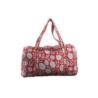 Sac de voyage matelassé en coton vintage indien fait main, couleur unie, avec fermeture éclair, multi-usages, pour le quotidien, le shopping, la gym, la plage