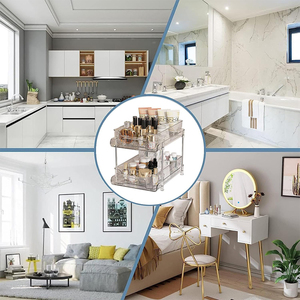 Organizador Giratorio para <span class=keywords><strong>Armario</strong></span> de <span class=keywords><strong>Esquina</strong></span>, Mueble de <span class=keywords><strong>Cocina</strong></span>, Fregadero, Baño, Sala de Estar, Estante de Almacenamiento de Plástico, Personalizable - Product Image 6