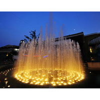 Jardín cuadrado al aire libre Pequeñas luces LED Color Multimedia Control de programa Música Fuente de baile Productos de jardín de piedra de calidad