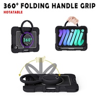 Coque de protection robuste antichute à 3 couches pour iPad Mini 7/iPad Mini 6 avec support pivotant à 360° et bandoulière, vente en gros ODM