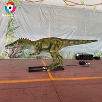 Modèle de dinosaure animatronique Herreraussaurus sur mesure de 5 m, taille réelle, pour décoration intérieure et extérieure de centres commerciaux, parcs d'attractions et places publiques
