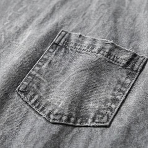 Factory Custom Logo Heavyweight 100% Cotton Acid Wash T Shirt <b>Men</b> Streetwear Mineral Wash Boxy Fit Oversized Pocket Tee Shirt - Product Image 5