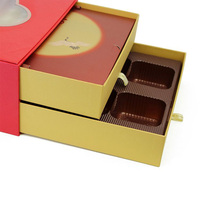Fábrica personalizada impresa Mooncake vacaciones postre bolsa de regalo caja de regalo de lujo de alta calidad Mooncake embalaje caja de regalo con asa