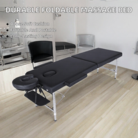 Lit de massage commercial pliable en acier inoxydable moderne à deux sections, idéal pour salle de sport, hôtel, salle de bain, salon - Offre spéciale