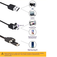 Caméra endoscopique avec objectif de 7 mm, 3 en 1, Mirco USB Type-C, étanche IP67, pour téléphone Android, ordinateur, inspection, boroscope, mini caméra