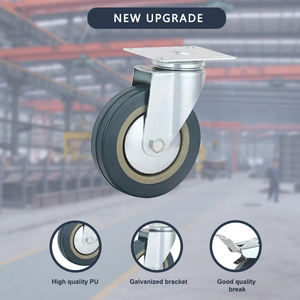 Placa giratoria con freno, ruedas de rueda universales de plástico PVC medio - Product Image 6