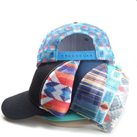 Gorra de Béisbol Vintage con Logotipo Personalizado al por Mayor, Gorra Deportiva Retro con Malla de Algodón y Patrón Geométrico para Marcas