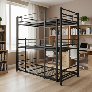 <span class=keywords><strong>Lit</strong></span> superposé moderne <span class=keywords><strong>en</strong></span> métal pour dortoirs d'étudiants, idéal pour les appartements d'entreprise et universitaires - Product Image 2