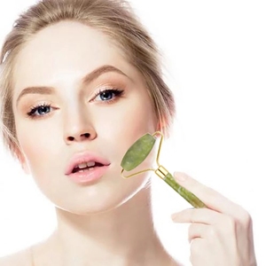 Rouleau en Jade Rose pour <span class=keywords><strong>le</strong></span> Massage du visage, accessoire pour <span class=keywords><strong>menton</strong></span>, Double soudage, Quartz Rose, Jade vert naturel - Product Image 2