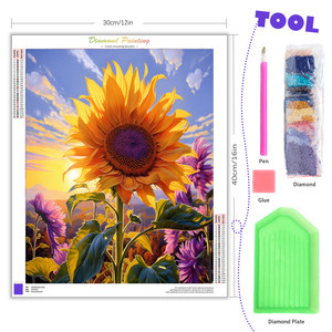 <span class=keywords><strong>Girasoli</strong></span> Diy 5d Diamond Painting fiori diamantati ricamo immagine strass punto croce Kit decorazione per la casa 30x40cm - Product Image 2