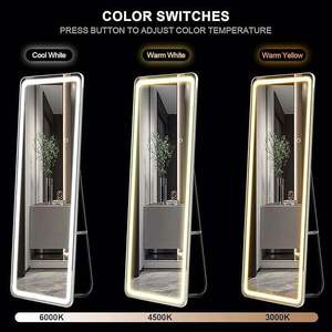 Đương đại vàng đen Nhôm đóng khung bạc đèn LED làm bằng tay treo tường làm đẹp cửa hàng cắt tóc tóc Salon gương - Product Image 3