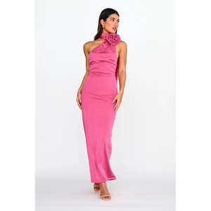 เดรสไหมพรมสีเขียวประดับลูกปัดแบบสายเดี่ยว ยาวปานกลาง แขนกุด ดีไซน์หรูหรา เซ็กซี่ สไตล์ลำลอง สำหรับฤดูร้อน ขายส่ง - Product Image 6