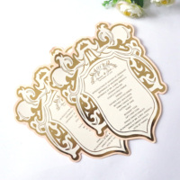 Tarjetas de Menú Personalizadas con Papel Dorado Real, Tarjetas de Programa con Estampado en Caliente, Menús de Boda
