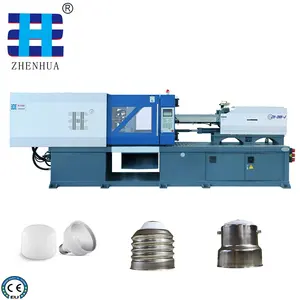 ZHENHUA High Strength Automatic LED Plastic-coated Aluminum Lamp Shade and E27 Light Bulb Holder Injection Molding Machine