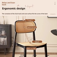 Chaise de salle à manger moderne en rotin synthétique, respirante, empilable, avec dossier, pour la maison, le commerce, l'extérieur, ensemble de chaises de table, tabouret de pique-nique