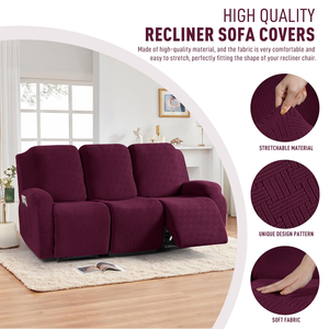Funda de Terciopelo de Lujo para Sillón Reclinable de 3 Plazas, Juego de Fundas para Sofá Reclinable - Product Image 2