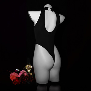 Ensemble de lingerie sexy en jersey de polyester pour femme, body ajouré à entrejambe ouvert - Product Image 3