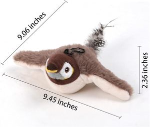 Vente en gros usine Nouveaux jouets interactifs pour chat en peluche, en forme d'oiseau, avec ailes battantes activées par le toucher, écologiques, intelligents, rechargeables par USB, pour l'exercice - Product Image 3