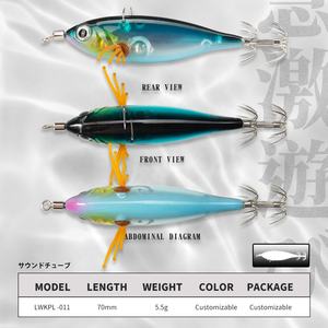 Señuelo <span class=keywords><strong>de</strong></span> <span class=keywords><strong>Pesca</strong></span> Hunthouse, Señuelo Duro Tipo Lápiz, Jig para <span class=keywords><strong>Pesca</strong></span> <span class=keywords><strong>de</strong></span> <span class=keywords><strong>Calamar</strong></span>, Anzuelo <span class=keywords><strong>de</strong></span> 5.5g y 70mm, Señuelo Artificial, Jig para <span class=keywords><strong>Calamar</strong></span> - Product Image 2