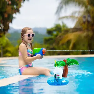 Fabriek Op Maat Print Waterspeelgoed Zomer Zwemfeest Drankje Drijvende Opblaasbare Bekerhouder Zwembadvlotter