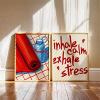 Set di poster per lo yoga - Quadri da parete con citazioni ispiratrici in stile boho per l'arredamento dello studio di yoga (set da 6 pezzi)