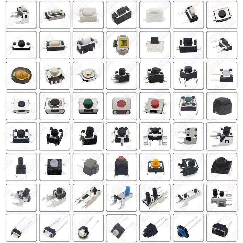 One-stop Purchase Support Customization 2*4/3*3/3*6/4*4/4.5*4.5/5.2*5.2/6*6/12*12mm Waterproof Button Tactile Tact Switch SMD