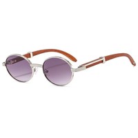 Nouvelles lunettes de soleil vintage en métal à monture ovale intégrale pour unisexe, verres PC, protection UV400