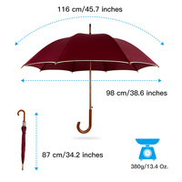 Parapluie à manche en bois, logo personnalisé, coupe-vent, grand format, pour la pluie et le soleil, cadeau d'affaires, vente en gros, fabricant professionnel
