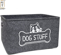 Cesta de Almacenamiento para Juguetes de Mascotas KUYUE, Organizador de Fieltro con Asas, Bolsa de Almacenamiento Moderna para Juguetes, Mantas, Correas y Accesorios Bordados para Mascotas