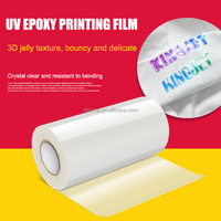 Film Cetak UV Epoxy 3D Tekstur Jelly DTF Film Transfer Panas untuk Logo Pakaian Kaos Elastis Tinggi Tahan Lama Tahan Air