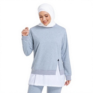 Conjunto Deportivo de 2 Piezas para Mujeres Musulmanas, Top de Manga Larga y Pantalones, OEM Personalizado al por Mayor - Product Image 1