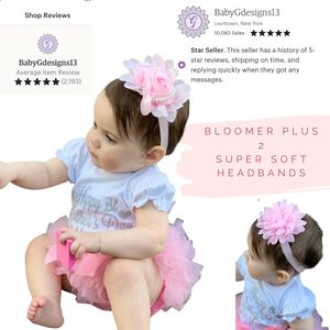 Falda Tutú <span class=keywords><strong>Rosa</strong></span> para Bebé Niña con Cubrepañal y 2 Diademas - Tutú Suave y Esponjoso con Cintura Elástica 50% Tul Algodón para Bebés con Lazo y Volantes - Product Image 2