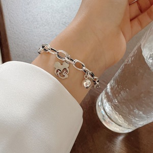 Bracelet Mickey Mouse en argent sterling S925, design cartoon, bracelet fin pour femme, à porter tous les jours - Product Image 1