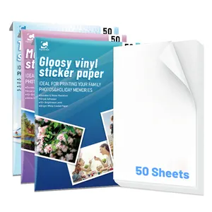 Vinile a getto d'inchiostro A4 lucido per stampante opaca trasparente foglio impermeabile adesivi stampabili fogli adesivi personalizzati carta adesiva