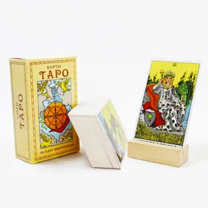 Üretici baskı özel klasik binici rus baskı tarot kartı baskı katlanabilir zodiacs tarot kartları