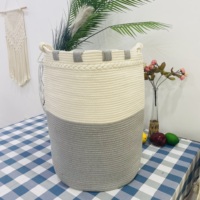 Paniers en corde de coton flexibles et polyvalents dans de nombreux imprimés Paniers de rangement ronds pour la maison pour le rangement des jouets, du linge et de la décoration