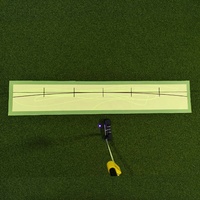 Tapis de putting laser SwingPerfect avec trajectoire visuelle pour entraînement de la trajectoire de la tête de putter, réutilisable, module laser Fade 3min, kit de charge