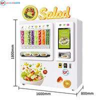Distributeur automatique de salades de légumes frais, nouvelle conception 2026, entièrement automatique, en libre-service, conforme ADA, écran tactile, 24h/24