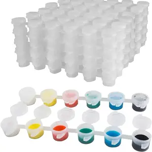 Vente directe usine – Gobelets ronds transparents en PE de 2 ml, 3 ml, 5 ml pour peinture et pigments, avec bouchon à clapet, logo personnalisé - Product Image 1
