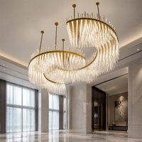 Lámparas de Techo de Lujo para Vestíbulo Grande, Recepción, Departamento de Ventas, Diseño Creativo, Candelabros Atenuables para Bodas, Hoteles, Salones de Banquetes