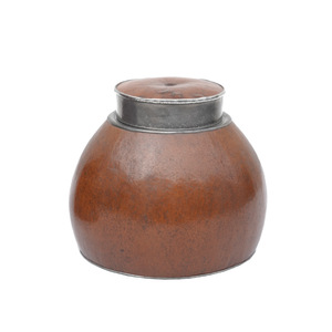 Old Style Gourd <b>Tea</b> <b>Caddy</b> Round With Lid Portable Travel Chinese <b>Tea</b> Ceremony Utensil - Product Image 5