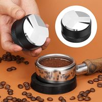 Ensemble de tamper à café transfrontalier en alliage d'aluminium et acier inoxydable, avec aiguille à poudre, plateau de rangement et marteau à réglage progressif gradué