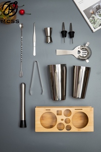 Ensemble de mixologue <span class=keywords><strong>professionnel</strong></span>-Shaker Boston de vente chaude avec porte-outils de barre, équipement de cocktail en métal pour barmans - Product Image 4
