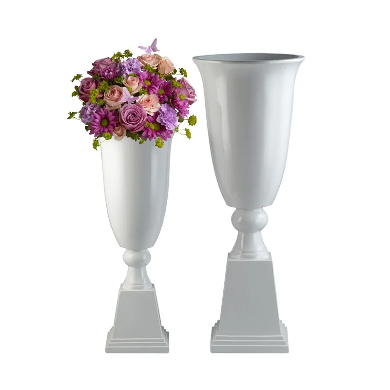 Factory Sale Table Decoration Large Vase Tall Vases for Centerpieces Wedding White Trumpet Floor Vase