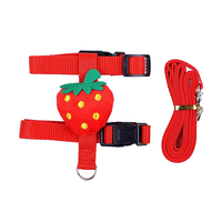 Konijnenkattenharnas-riemset Verstelbare gespsluiting Fruit Pluche ornament Huisdierriem Buiten wandelen Kleine dieren Fretten