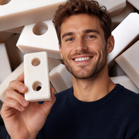 Bloques Deslizantes Espaciadores de Nylon Moldeados por Inyección Blancos/Beige, Amortiguadores Perforados Resistentes al Desgaste, de Alta Dureza para Uso Industrial y Fijación