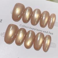 Nouvelles Décorations d'Ongles Semi-Transparentes et Portables en Acrylique, Style Artisanat, Longueur Moyenne, Motif Étoilé Mocha, Violet Rosé
