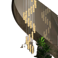 DUOMEIJU Lustre suspendu moderne de luxe PM personnalisé en cristal bulle, idéal pour escalier, salon, bureau à domicile, villa